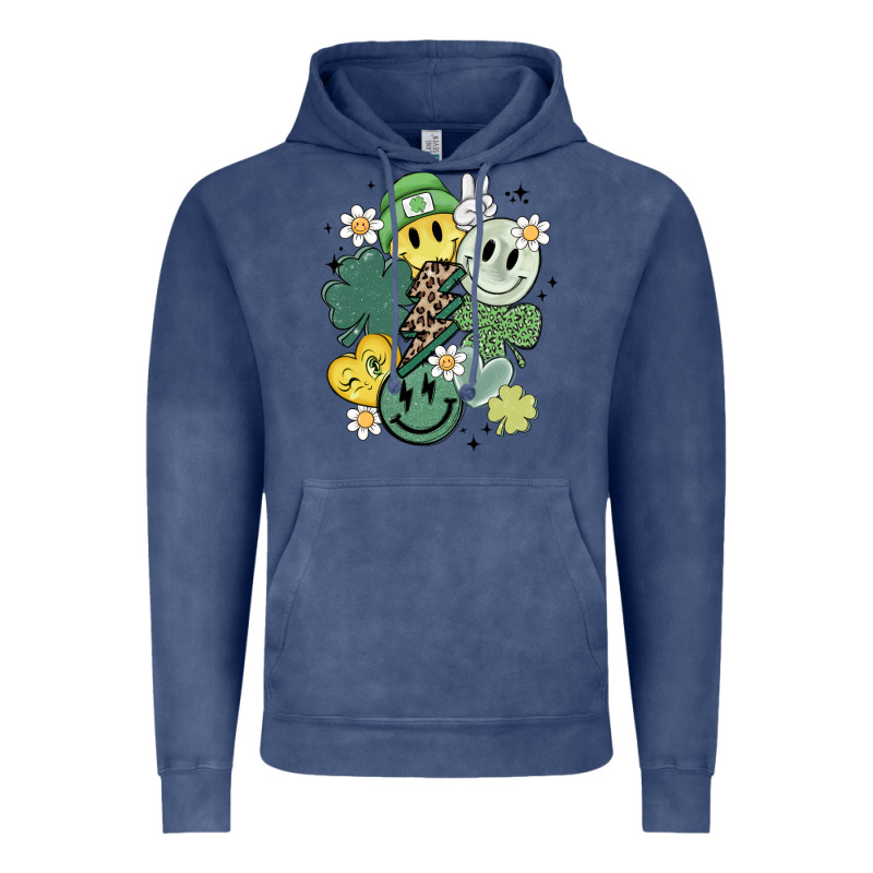 St Patricks Day Green Smile Vintage Hoodie by MaliasSmallBusiness | Teevron