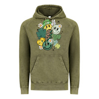 Vintage Olive st patricks day green smile Vintage Hoodie - MaliasSmallBusiness