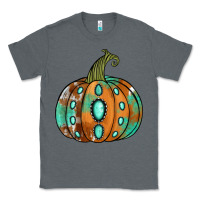 Charcoal Heather Western cowhide turquoise pumpkin Classic Tee - NancyCooperArtShop