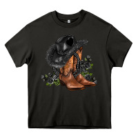 Asphalt black cowgirl  and roses Heavy Core Tee - AdoDesignShop