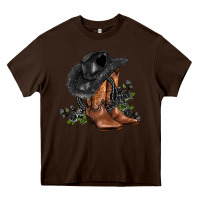 Chocolate Brown black cowgirl  and roses Heavy Core Tee - AdoDesignShop
