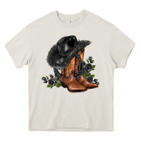 Cream black cowgirl  and roses Heavy Core Tee - AdoDesignShop