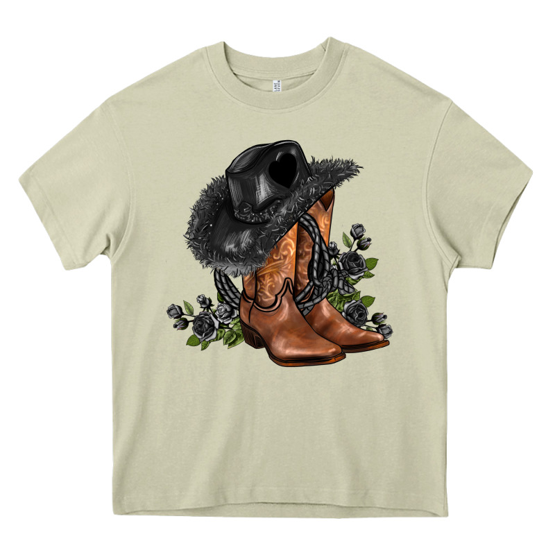 Black Cowgirl  And Roses Heavy Core Tee by AdoDesignShop | Teevron
