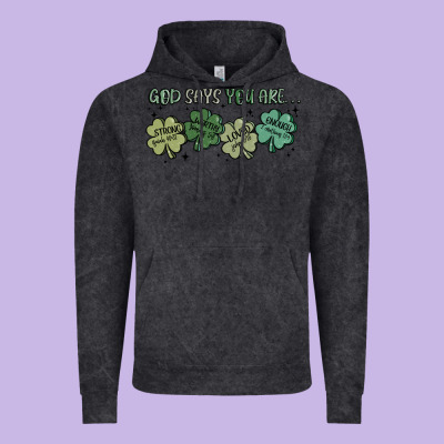 God Says I Am Patrick's Day Vintage Hoodie Designed By Maliassmallbusiness