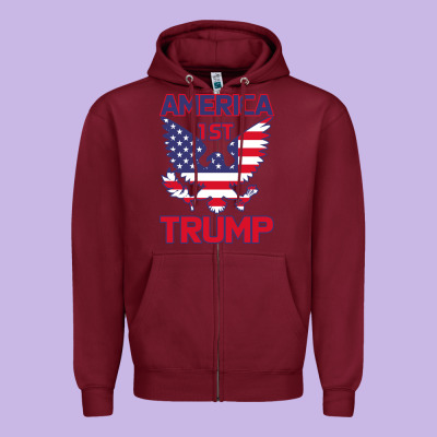 Trump America First Eagle Zipper Hoodie Designed By Bettercallsaul