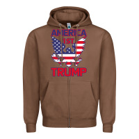 Chestnut Trump America First Eagle Zipper Hoodie - Bettercallsaul