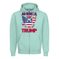 Seafoam Trump America First Eagle Zipper Hoodie - Bettercallsaul