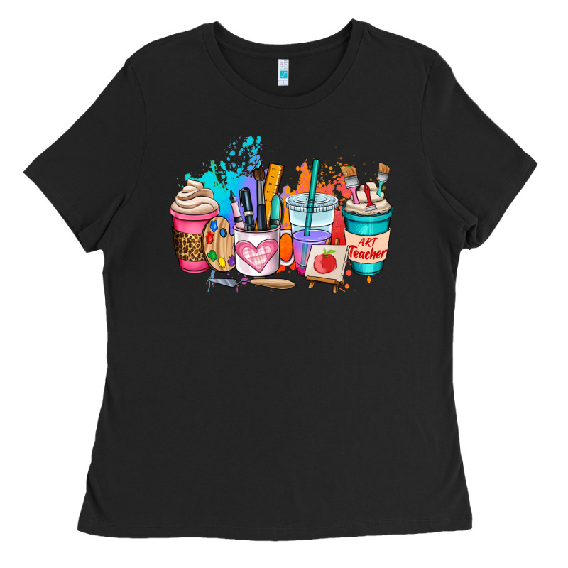 Art Teacher Coffee Cup Ladies Tee by AdoDesignShop | Teevron