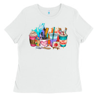 White art teacher coffee cup Ladies Tee - AdoDesignShop