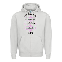 Dove Grey all women are created equal but only the smartest are born in july bla Zipper Hoodie - Bettercallsaul
