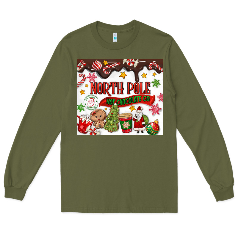 North Pole Hot Chocolate Christmas Long Sleeve Tee by MaliasSmallBusiness | Teevron