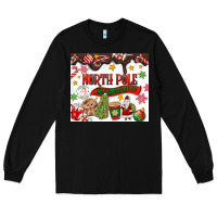 Black North Pole Hot Chocolate christmas Long Sleeve Tee - MaliasSmallBusiness