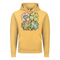 Vintage Mustard st patricks day clover Vintage Hoodie - MaliasSmallBusiness