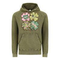 Vintage Olive st patricks day clover Vintage Hoodie - MaliasSmallBusiness