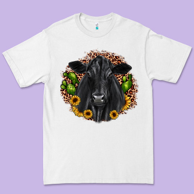Black Angus Cactus Sunflower Premium Tee Designed By Jahusdesignshop
