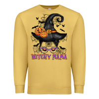 Antique Gold witchy mama messy bun Premium Sweatshirt - CowGirlArtShop