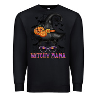 Black witchy mama messy bun Premium Sweatshirt - CowGirlArtShop