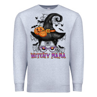 Heather Grey witchy mama messy bun Premium Sweatshirt - CowGirlArtShop
