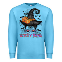 Ocean Blue witchy mama messy bun Premium Sweatshirt - CowGirlArtShop