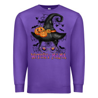 Purple witchy mama messy bun Premium Sweatshirt - CowGirlArtShop