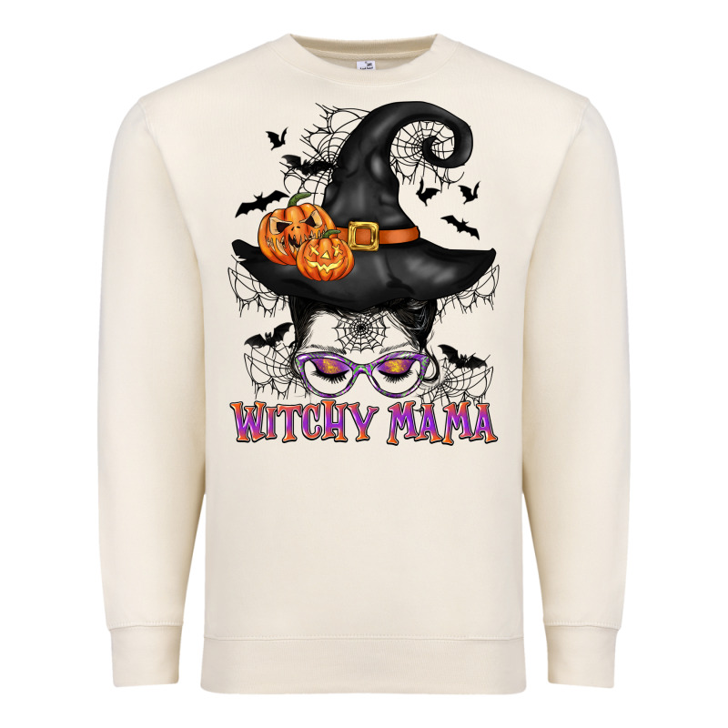 Witchy Mama Messy Bun Premium Sweatshirt by CowGirlArtShop | Teevron
