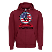 Burgundy DONALD TRUMP 2016 WE SHALL OVERCOMB Zipper Hoodie - Bettercallsaul