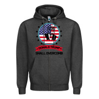 Charcoal Heather DONALD TRUMP 2016 WE SHALL OVERCOMB Zipper Hoodie - Bettercallsaul
