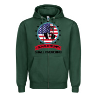 Sports Green DONALD TRUMP 2016 WE SHALL OVERCOMB Zipper Hoodie - Bettercallsaul