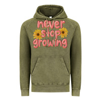 Vintage Olive never stop growing Vintage Hoodie - MaliasSmallBusiness