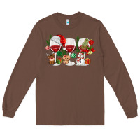 Chestnut Christmas Wine Glasses Long Sleeve Tee - MaliasSmallBusiness