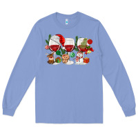 Colony Blue Christmas Wine Glasses Long Sleeve Tee - MaliasSmallBusiness