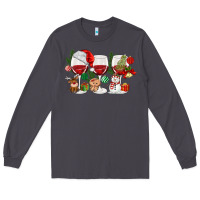 Smoke Christmas Wine Glasses Long Sleeve Tee - MaliasSmallBusiness