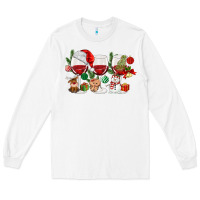 White Christmas Wine Glasses Long Sleeve Tee - MaliasSmallBusiness