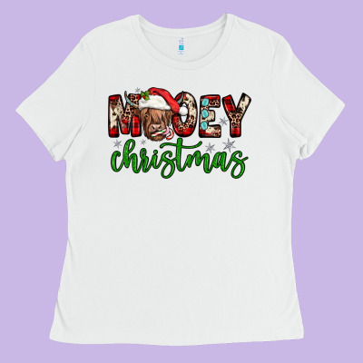 Mooey Christmas Ladies Tee Designed By Jahusdesignshop
