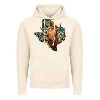 Vintage Artic texas map highland cow Vintage Hoodie - Jasminsmagicworld
