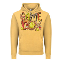 Vintage Mustard game day softball Vintage Hoodie - MaliasSmallBusiness