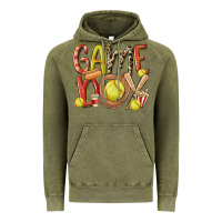 Vintage Olive game day softball Vintage Hoodie - MaliasSmallBusiness