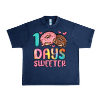 Navy 100 days sweeter Urban Heavy Tee - MaliasSmallBusiness