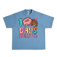 Pebble Blue 100 days sweeter Urban Heavy Tee - MaliasSmallBusiness