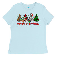 Baby Blue merry christmas tree Ladies Tee - JahusDesignShop