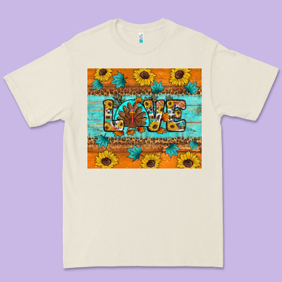 Sunflower Leopard Thanksgiving Love Premium Tee Designed By Artiststas