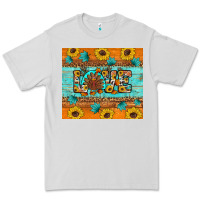 Dove Grey Sunflower Leopard Thanksgiving Love Premium Tee - Artiststas