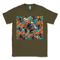 Army Green Thanksgiving Turkey sunflower turquoise Classic Tee - NancyCooperArtShop