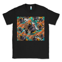 Black Thanksgiving Turkey sunflower turquoise Classic Tee - NancyCooperArtShop
