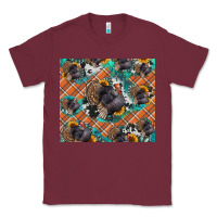 Burgundy Thanksgiving Turkey sunflower turquoise Classic Tee - NancyCooperArtShop