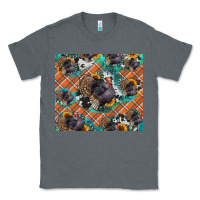 Charcoal Heather Thanksgiving Turkey sunflower turquoise Classic Tee - NancyCooperArtShop