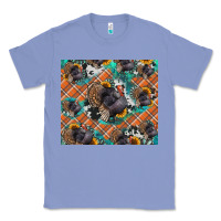 Colony Blue Thanksgiving Turkey sunflower turquoise Classic Tee - NancyCooperArtShop