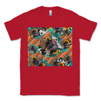 Red Thanksgiving Turkey sunflower turquoise Classic Tee - NancyCooperArtShop