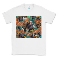 White Thanksgiving Turkey sunflower turquoise Classic Tee - NancyCooperArtShop