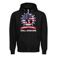 Black DONALD TRUMP 2016 WE SHALL OVERCOMB Zipper Hoodie - Bettercallsaul
